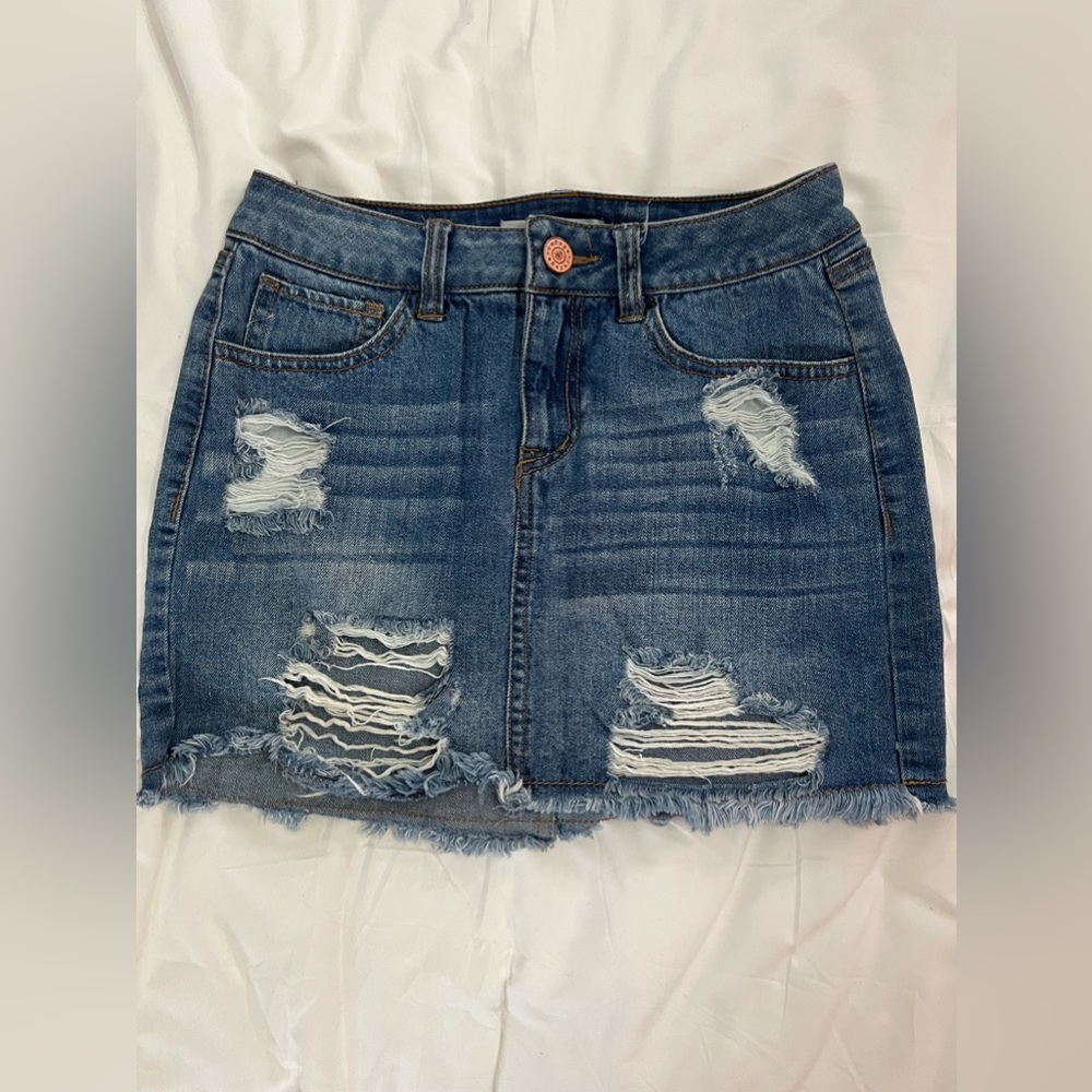 Refuge dark wash denim skirt